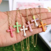 New Cross Pendant Trend Creative Drip Pendant Copper Collarbone Chain Wholesale main image 2