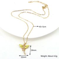 Vintage Dragonfly Pendant Simple Insect Color Oil Drop Copper Necklace main image 6