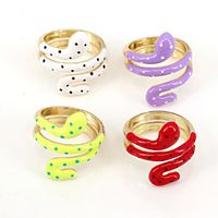 New Snake Opening Adjustable Hip-hop Geometric Copper Oil Drip Ring main image 3