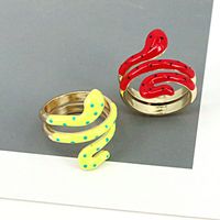 New Snake Opening Adjustable Hip-hop Geometric Copper Oil Drip Ring main image 5