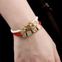 Diamond Simple Color Preservation Milan Color Rope Letter Woven Copper Bracelet main image 1