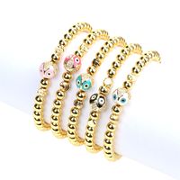 Jewelry Color Dripping Oil Devil's Diamond Simple Copper Gold-plated Bead Bracelet main image 4