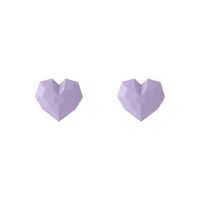 Changchun Flower Basket Purple Multi-faceted Heart Shaped Square Stud Alloy Earrings main image 6
