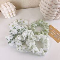 Fashion Green Hair Rope Plaid Polka Dot Flower Hair Scrunchies main image 5