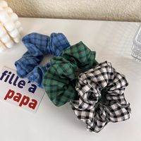 Korean Contrast Color Plaid Hair Scrunchies Hair Rope main image 2