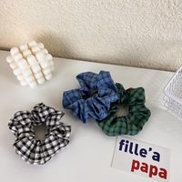 Korean Contrast Color Plaid Hair Scrunchies Hair Rope main image 6