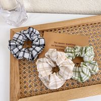 Korean Plaid Hair Scrunchies Retro Flower Hair Rope Ponytail Headdress main image 4