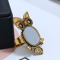 Fashion Open Owl Ring Retro Mirror Adjustable Alloy Ring main image 4