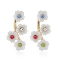 Color Retention Gold Diamond Crystal Diamond Flower Women's Alloy Stud Jewelry Wholesale main image 6