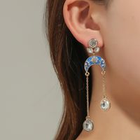 Fashion Bohemian Ethnic Simple Retro Oil Dripping Diamond Geometric Tassel Alloy Earrings main image 1