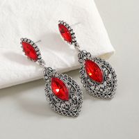 Fashion Contrast Color Inlaid Diamond Red Crystal Drop Earrings Wholesale main image 1