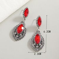 Fashion Contrast Color Inlaid Diamond Red Crystal Drop Earrings Wholesale main image 4