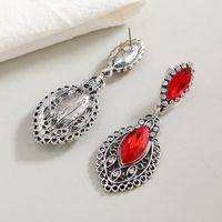 Fashion Contrast Color Inlaid Diamond Red Crystal Drop Earrings Wholesale main image 5