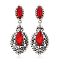 Fashion Contrast Color Inlaid Diamond Red Crystal Drop Earrings Wholesale main image 6