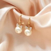 Boucles D&#39;oreilles En Perles De Mode Simples Boucles D&#39;oreilles En Alliage De Diamants Doux main image 3