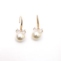 Boucles D&#39;oreilles En Perles De Mode Simples Boucles D&#39;oreilles En Alliage De Diamants Doux main image 5