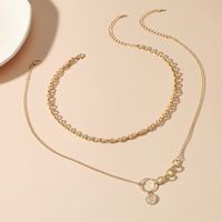 Fashion New Valentine's Day Hollow Chain Double-layer Alloy Necklace main image 4