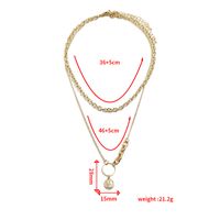 Fashion New Valentine's Day Hollow Chain Double-layer Alloy Necklace main image 5