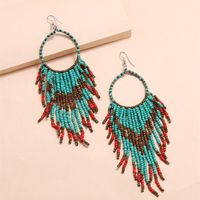 Fashion Retro Bohemian Ethnic Long Tassel Alloy Earrings main image 3