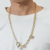 Fashion Ot Chain Pearl Hollow Chain Trend Alloy Clavicle Chain Wholesale main image 2