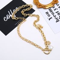Fashion Ot Chain Pearl Hollow Chain Trend Alloy Clavicle Chain Wholesale main image 4