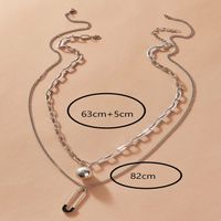 Simple Stacking Multi-layer Exaggerated Geometric Ball Pin Necklace main image 3