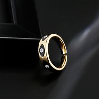 Retro Copper Plated Real Gold Dripping Oil Devil's Eye Open Ring main image 5