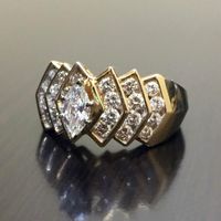 New Retro Wide Full Diamond Shield Cross Men's Copper Ring main image 3