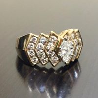 New Retro Wide Full Diamond Shield Cross Men's Copper Ring main image 4