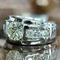 Fashion Engagement Ladies Full Diamond Inlaid Zircon Platinum Plated Copper Ring main image 4