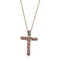 Fashion Jewelry Micro-inlaid Zircon Cross Shaped Pendant Necklace Wholesale main image 6