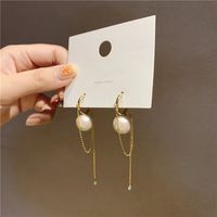 Fashion Temperament Pearl Earrings Long Tassel Alloy Earrings main image 3