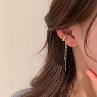 Fashion Simple Zircon C-shaped Long Tassel Alloy Ear Clip main image 1