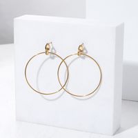 Fashion Stainless Steel 18k Gold Plated Large Hoop Earrings sku image 1