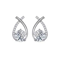 Fashion Female Cross Zircon Alloy Stud Earrings sku image 2