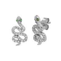 Aretes De Cobre Retro Exagerados Para Mujer Con Incrustaciones De Serpiente De Diamantes A La Moda sku image 2