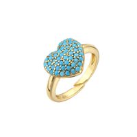 Copper Micro-encrusted Zircon Peach Heart-shaped Opening Adjustable Ring sku image 4
