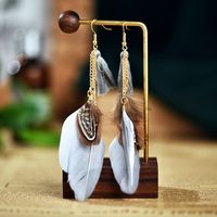 New Creative Long Tassel Feather Earrings Women's Simple Earrings sku image 1