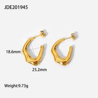 Fashion Irregular Shaped C-shaped Stainless Steel Earrings Wholesale sku image 1