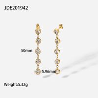 Fashion Geometric Plating Stainless Steel Zircon Gold Plated Earrings sku image 1