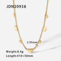 Retro 18k Gold-plated Stainless Steel Sun Tassel Cuban Chain Necklace sku image 1
