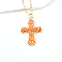 Nouveau Pendentif Croix Tendance Pendentif Goutte À Goutte Créatif Chaîne De Clavicule En Cuivre En Gros sku image 4