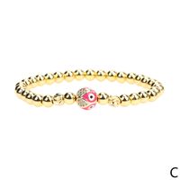 Jewelry Color Dripping Oil Devil's Diamond Simple Copper Gold-plated Bead Bracelet sku image 3