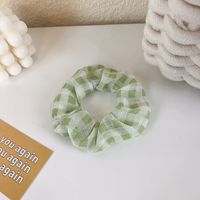 Fashion Green Hair Rope Plaid Polka Dot Flower Hair Scrunchies sku image 5