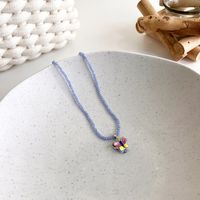 Fashion Color Ceramic Beaded Butterfly Contrast Color Splicing Crystal Beaded Necklace sku image 3