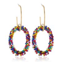 Fashion Simple New Accessories Retro Hollow Alloy Earrings Hoop sku image 4