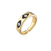 Retro Copper Plated Real Gold Dripping Oil Devil's Eye Open Ring sku image 4