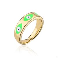 Retro Copper Plated Real Gold Dripping Oil Devil's Eye Open Ring sku image 7