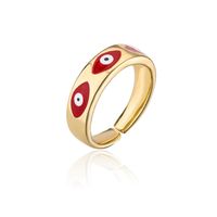 Retro Copper Plated Real Gold Dripping Oil Devil's Eye Open Ring sku image 8