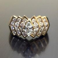 Nuevo Anillo De Cobre Para Hombre Con Cruz De Escudo De Diamante Ancho Retro sku image 3